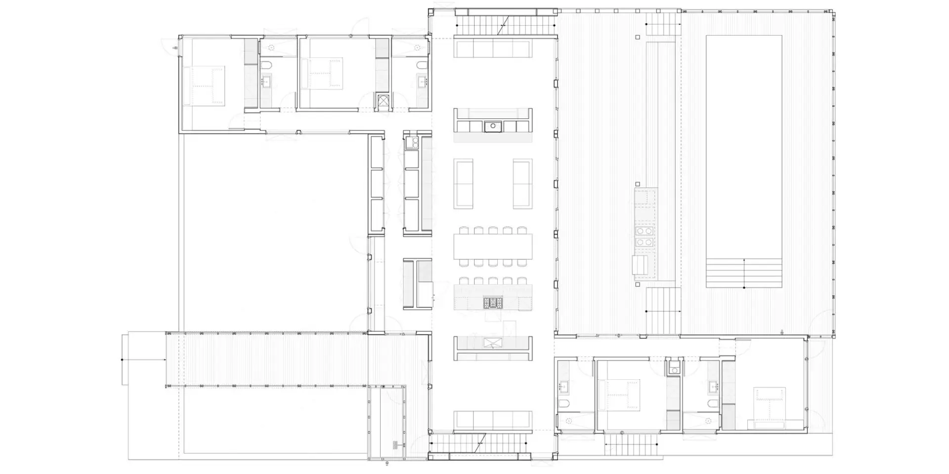 Architectural floor plan showing room layouts and furniture placement.